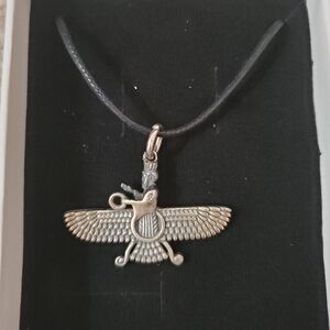 Persian Farvahar ( Ahura Mazda ) 925 sterling silver double sided pendant Nice